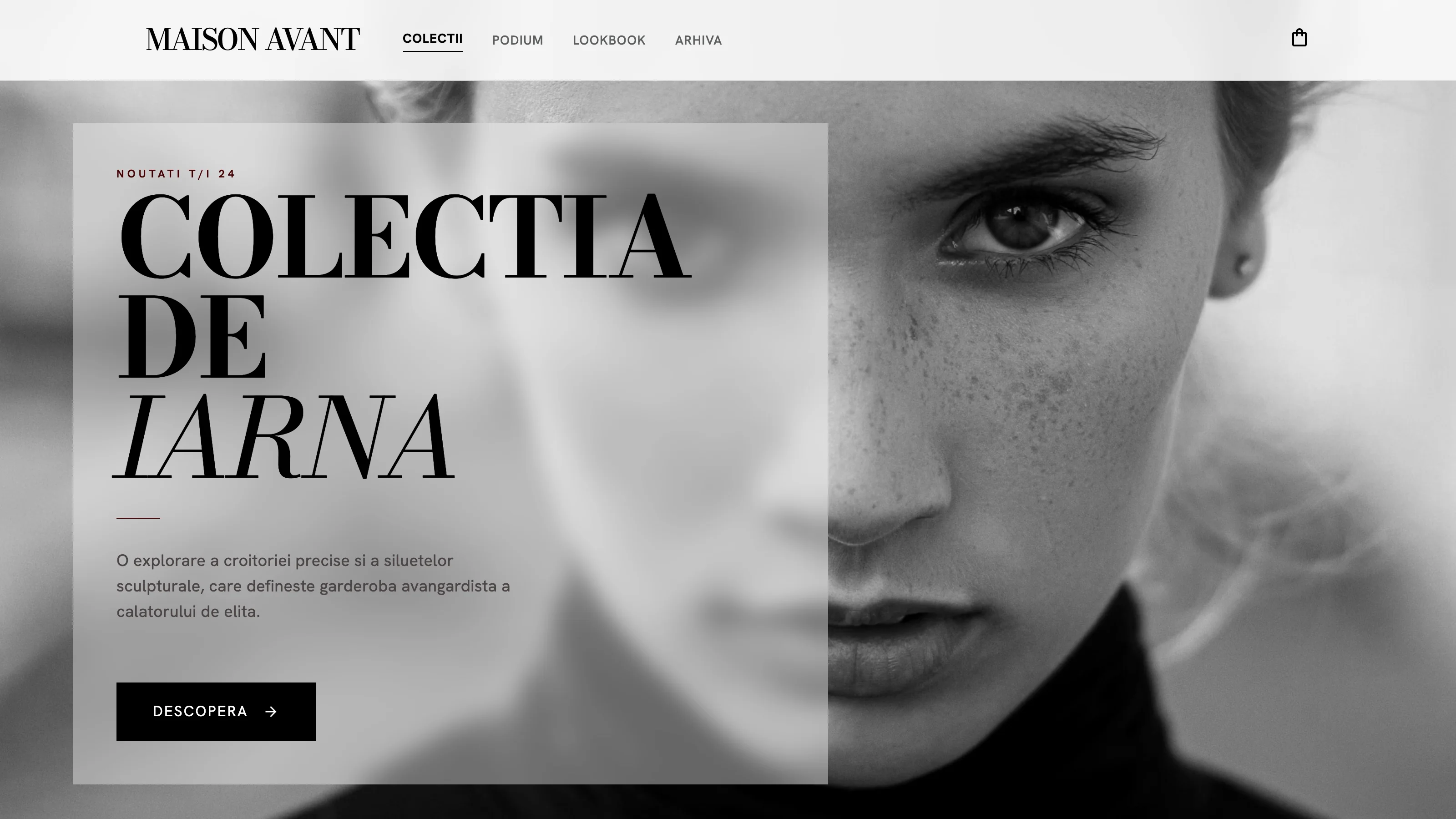 Mockup Maison Avant - casa de moda editoriala