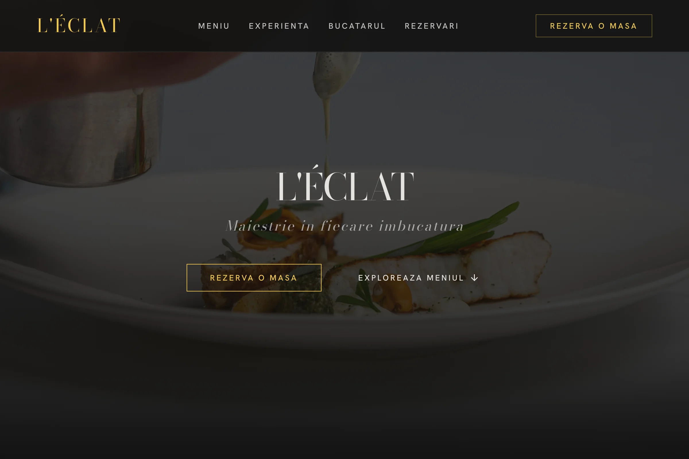 Mockup L'ÉCLAT - restaurant fine dining