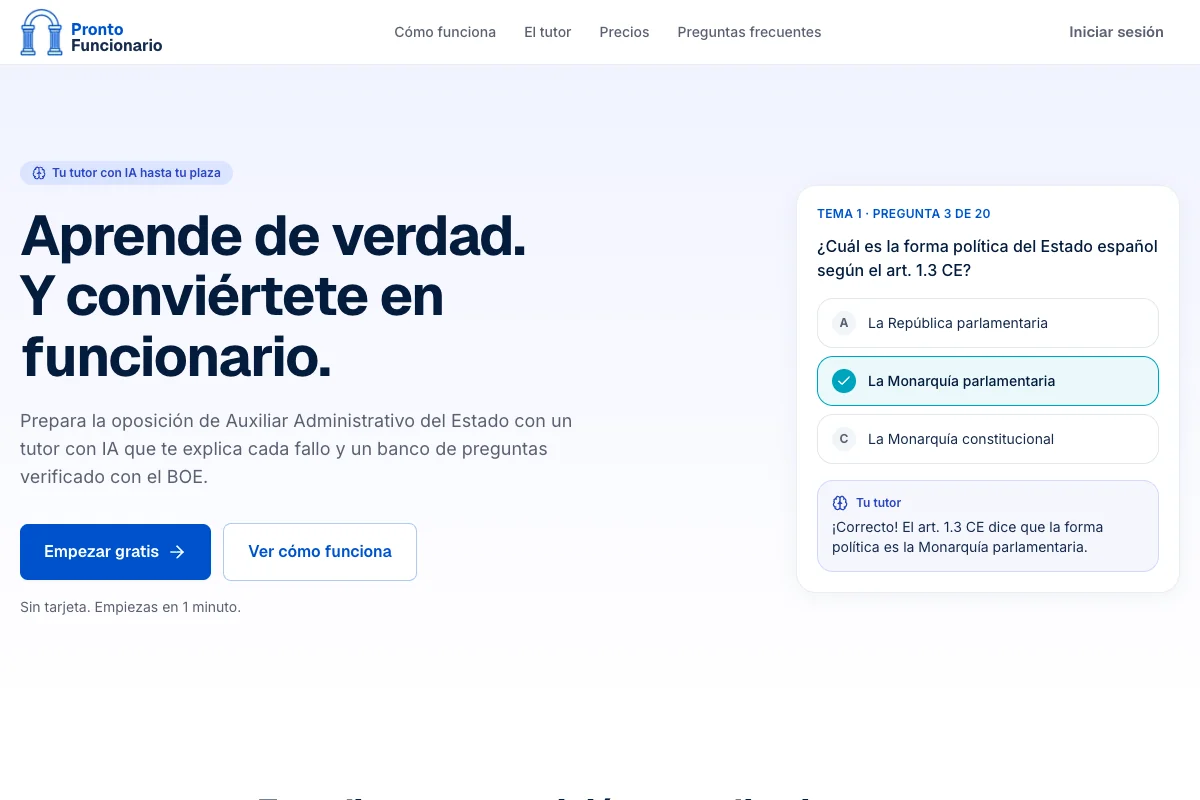 Screenshot prontofuncionario.es