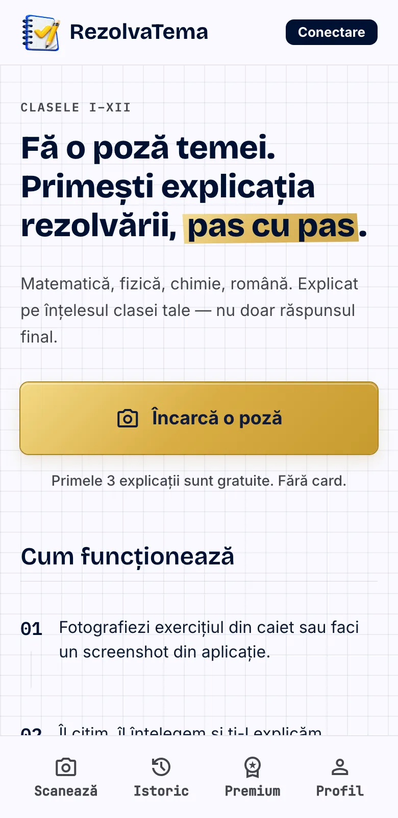 Rezolvă Tema pe telefon — asistent AI pentru teme, aplicație mobilă dezvoltată de Biroul De IT